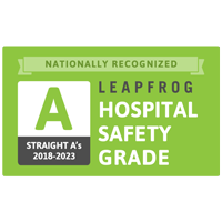 Nationally Recognized Leapfrog Hospital Safety Grade A Straight A's 2018-2023