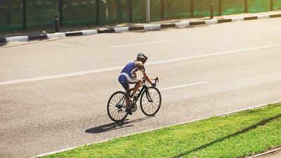 Biking in a triathlon