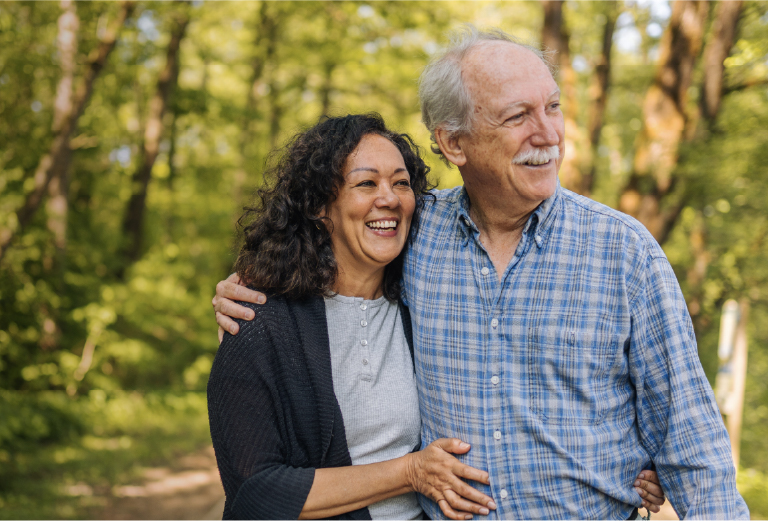 Older couple in a forest